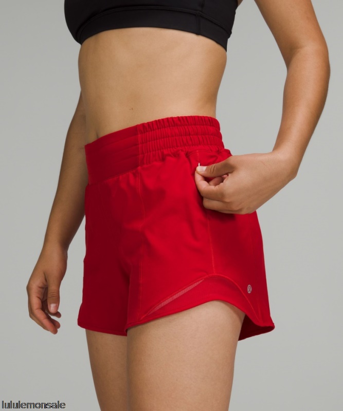 Lululemon Damen DELULU267 | Hotty Hot High-rise Lined Short 4 Dark Red